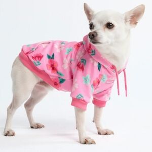 Pink Floral Dog Hoodie